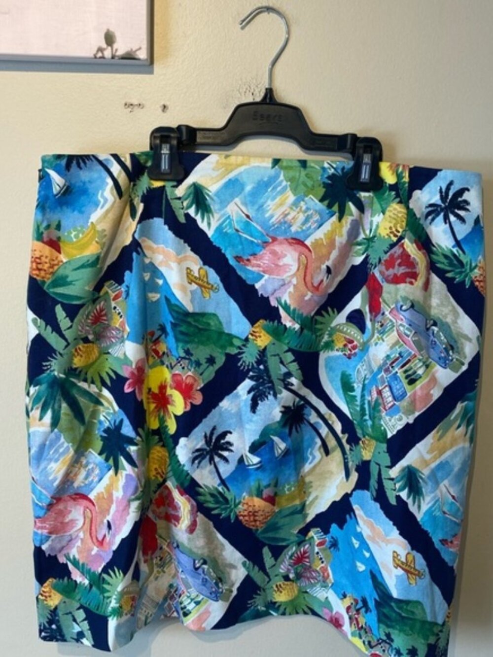 Talbots size 16 midi flamingo design skirt
